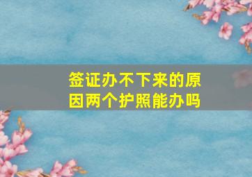 签证办不下来的原因两个护照能办吗