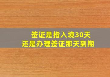 签证是指入境30天还是办理签证那天到期