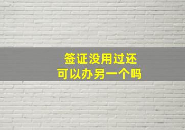 签证没用过还可以办另一个吗