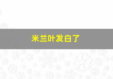 米兰叶发白了