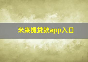 米来提贷款app入口