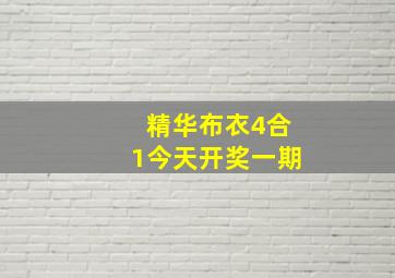 精华布衣4合1今天开奖一期