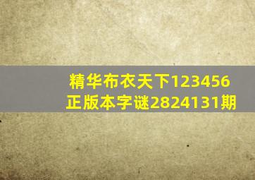 精华布衣天下123456正版本字谜2824131期