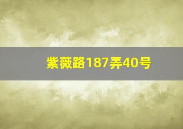 紫薇路187弄40号