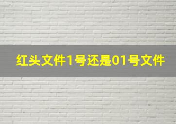 红头文件1号还是01号文件