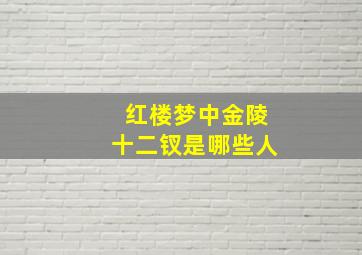 红楼梦中金陵十二钗是哪些人