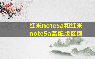 红米note5a和红米note5a高配版区别