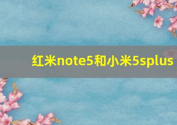 红米note5和小米5splus