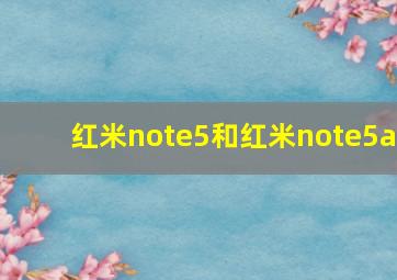 红米note5和红米note5a