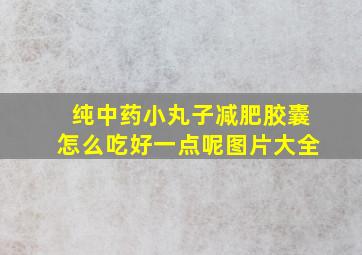 纯中药小丸子减肥胶囊怎么吃好一点呢图片大全