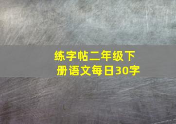 练字帖二年级下册语文每日30字