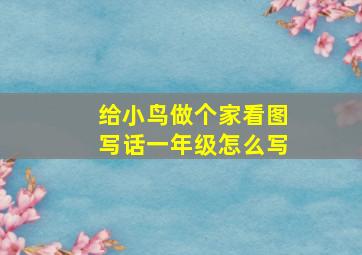 给小鸟做个家看图写话一年级怎么写