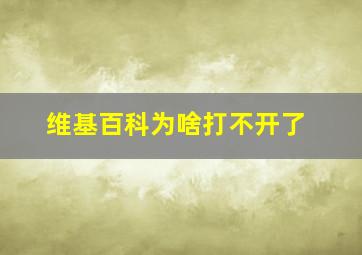 维基百科为啥打不开了