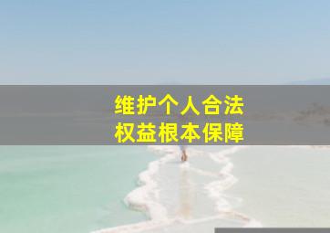 维护个人合法权益根本保障