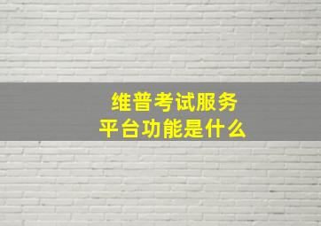 维普考试服务平台功能是什么