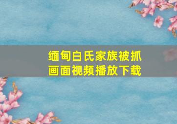 缅甸白氏家族被抓画面视频播放下载