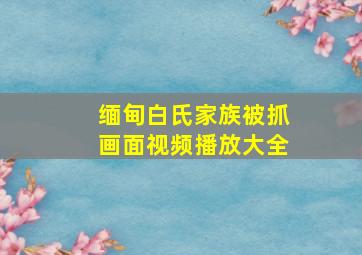 缅甸白氏家族被抓画面视频播放大全