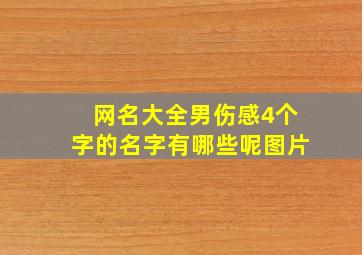 网名大全男伤感4个字的名字有哪些呢图片