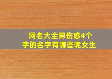 网名大全男伤感4个字的名字有哪些呢女生