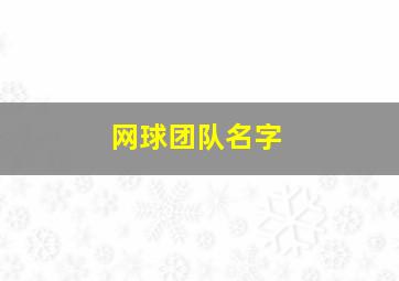 网球团队名字