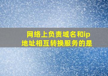 网络上负责域名和ip地址相互转换服务的是