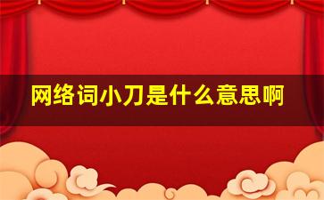 网络词小刀是什么意思啊