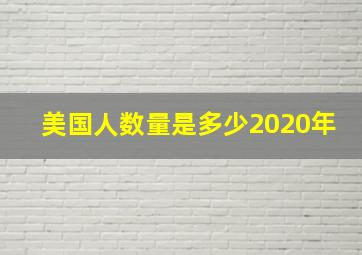 美国人数量是多少2020年