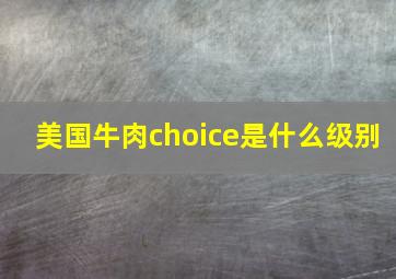 美国牛肉choice是什么级别