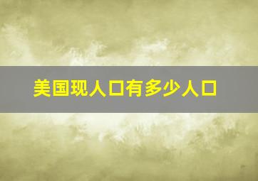 美国现人口有多少人口