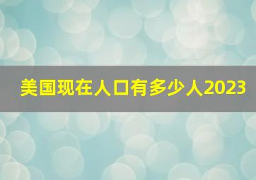 美国现在人口有多少人2023