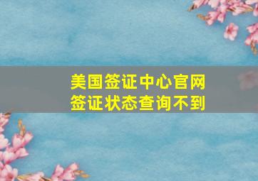 美国签证中心官网签证状态查询不到