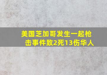 美国芝加哥发生一起枪击事件致2死13伤华人