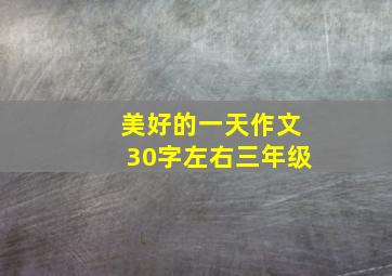 美好的一天作文30字左右三年级