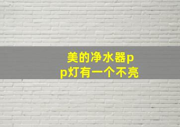 美的净水器pp灯有一个不亮