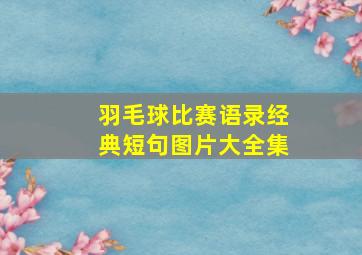 羽毛球比赛语录经典短句图片大全集