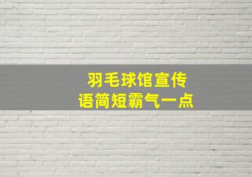 羽毛球馆宣传语简短霸气一点