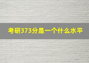 考研373分是一个什么水平