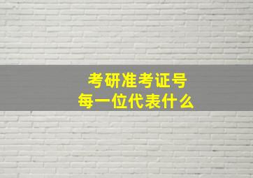 考研准考证号每一位代表什么