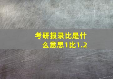 考研报录比是什么意思1比1.2