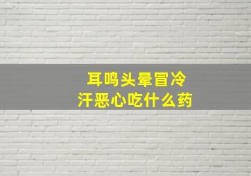 耳鸣头晕冒冷汗恶心吃什么药