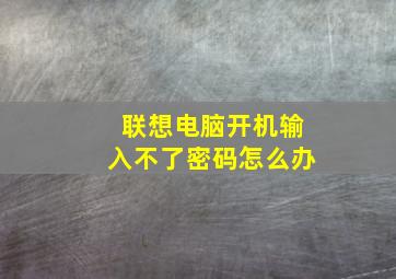 联想电脑开机输入不了密码怎么办