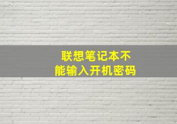 联想笔记本不能输入开机密码