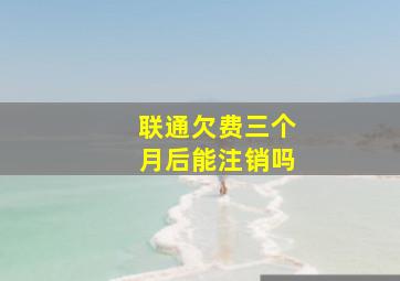 联通欠费三个月后能注销吗