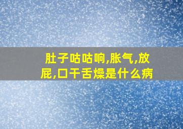 肚子咕咕响,胀气,放屁,口干舌燥是什么病