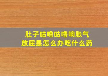 肚子咕噜咕噜响胀气放屁是怎么办吃什么药