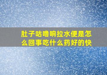 肚子咕噜响拉水便是怎么回事吃什么药好的快