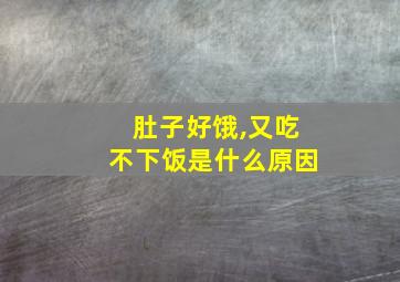 肚子好饿,又吃不下饭是什么原因