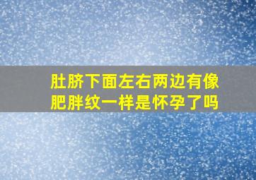 肚脐下面左右两边有像肥胖纹一样是怀孕了吗