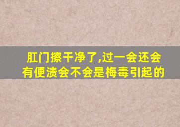 肛门擦干净了,过一会还会有便渍会不会是梅毒引起的