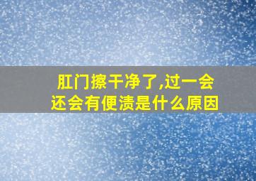 肛门擦干净了,过一会还会有便渍是什么原因